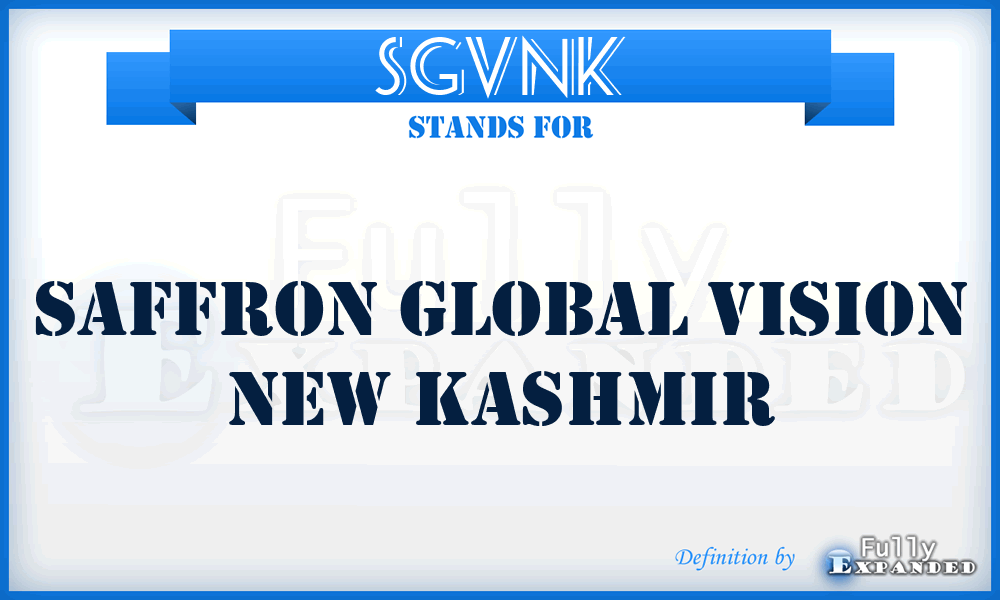 SGVNK - Saffron Global Vision New Kashmir