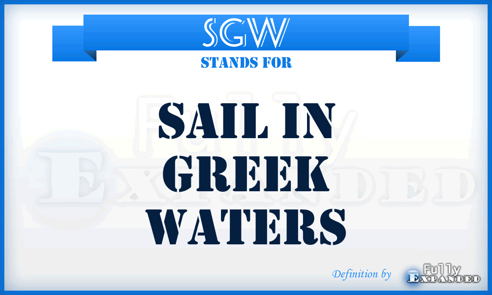 SGW - Sail in Greek Waters