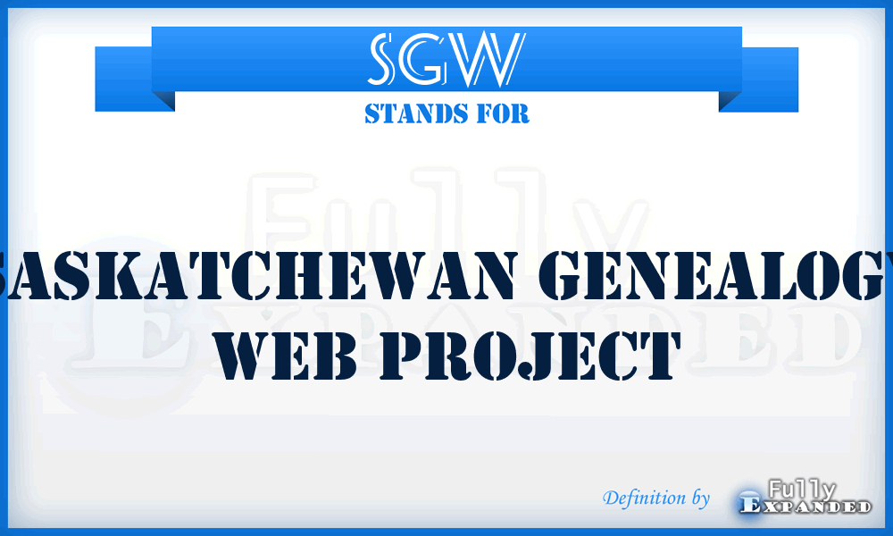 SGW - Saskatchewan Genealogy Web project