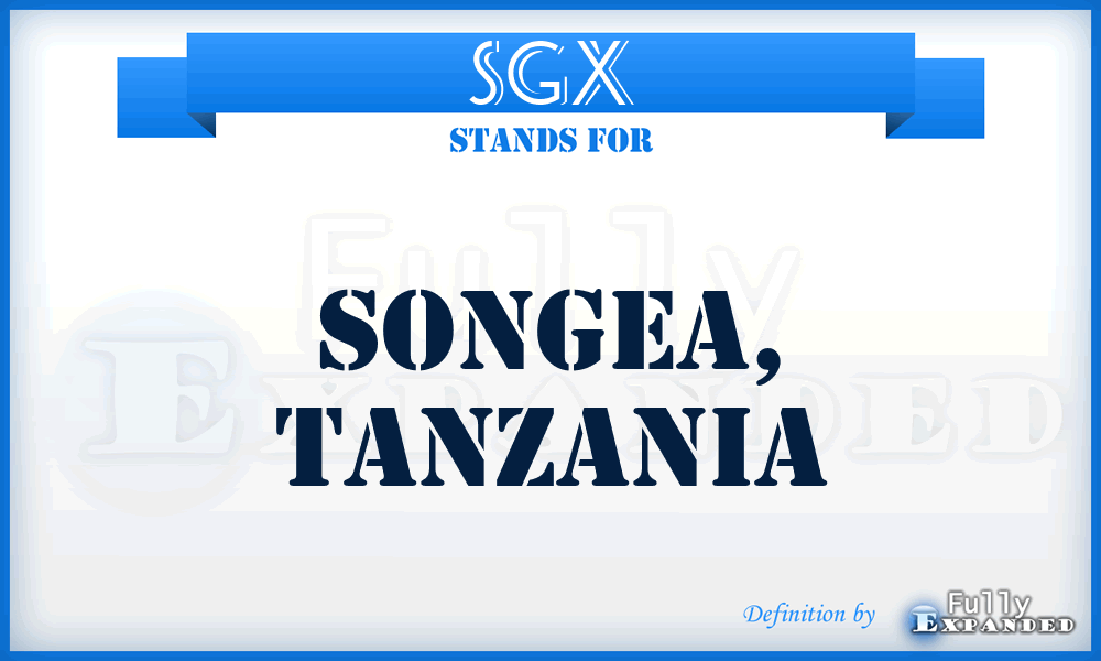 SGX - Songea, Tanzania