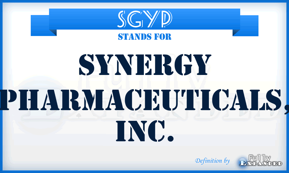 SGYP - Synergy Pharmaceuticals, Inc.