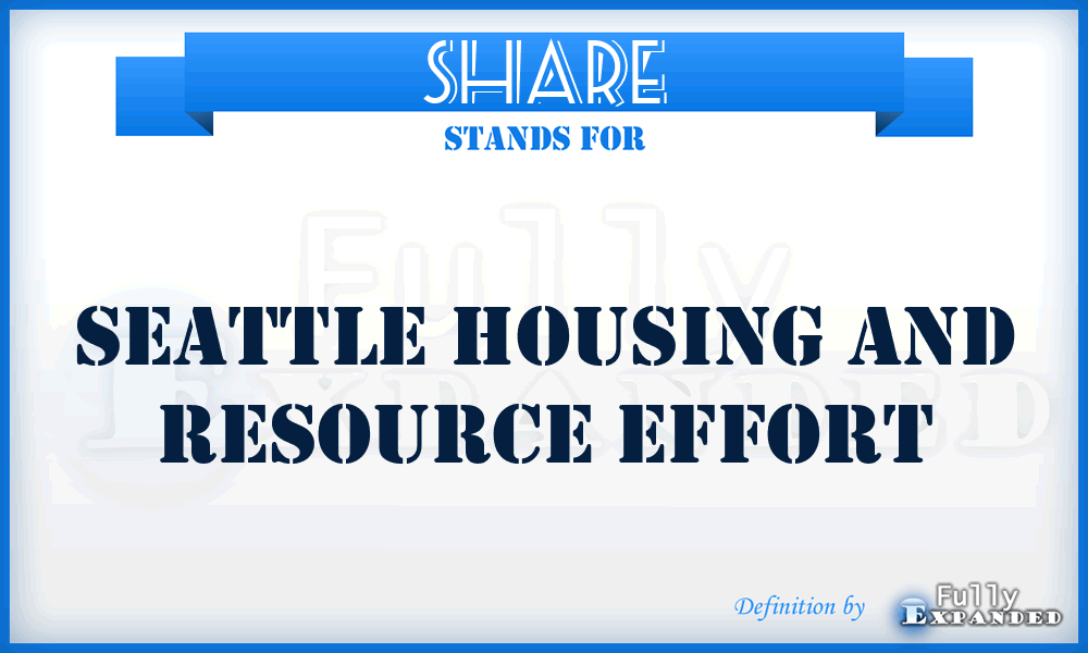 SHARE - Seattle Housing And Resource Effort