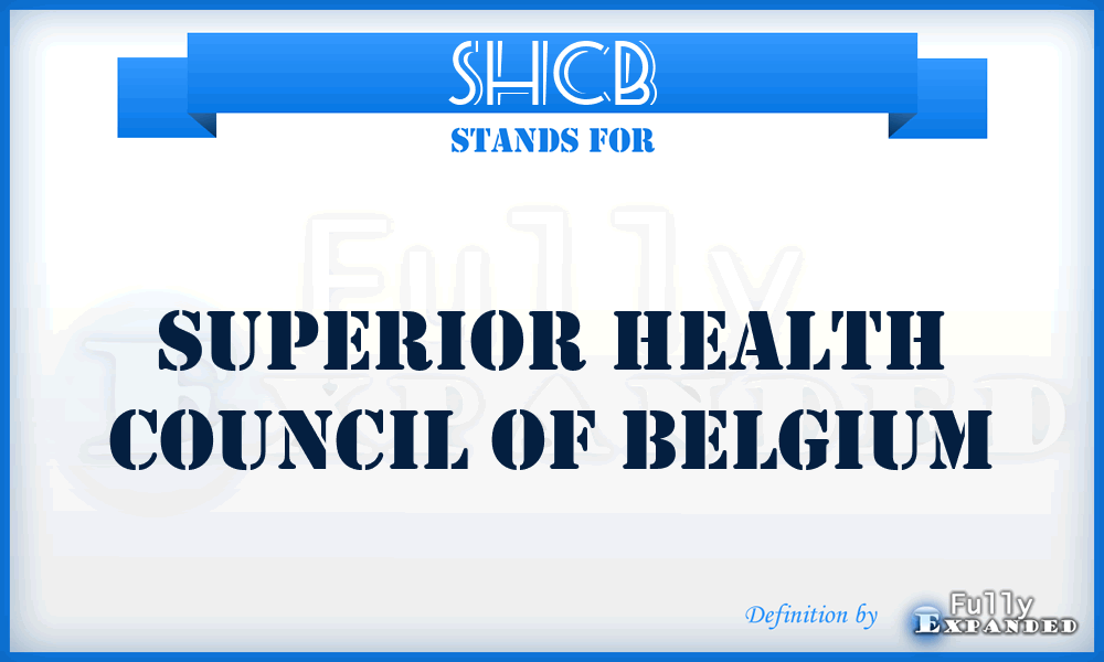 SHCB - Superior Health Council of Belgium