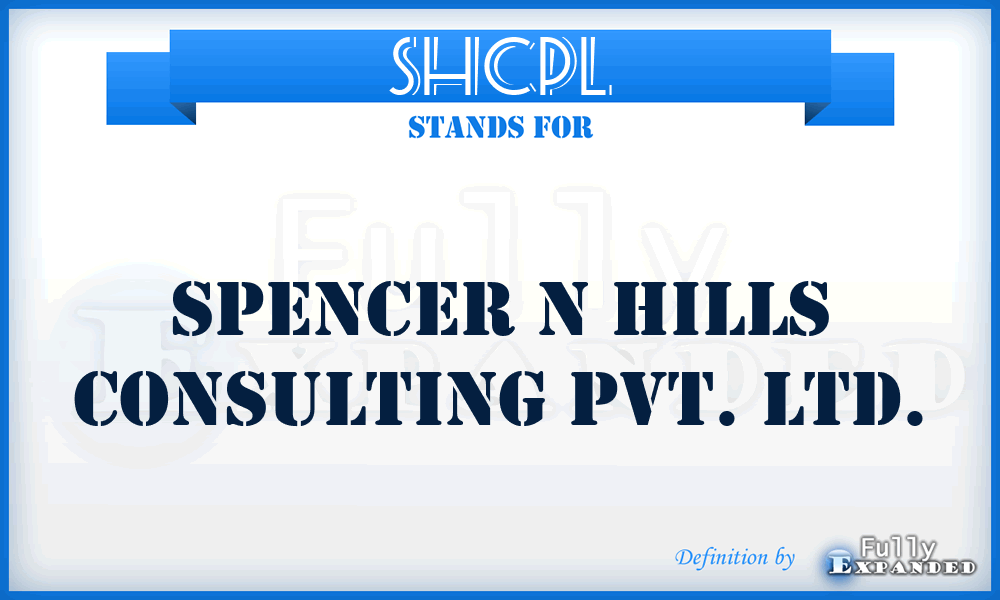 SHCPL - Spencer n Hills Consulting Pvt. Ltd.