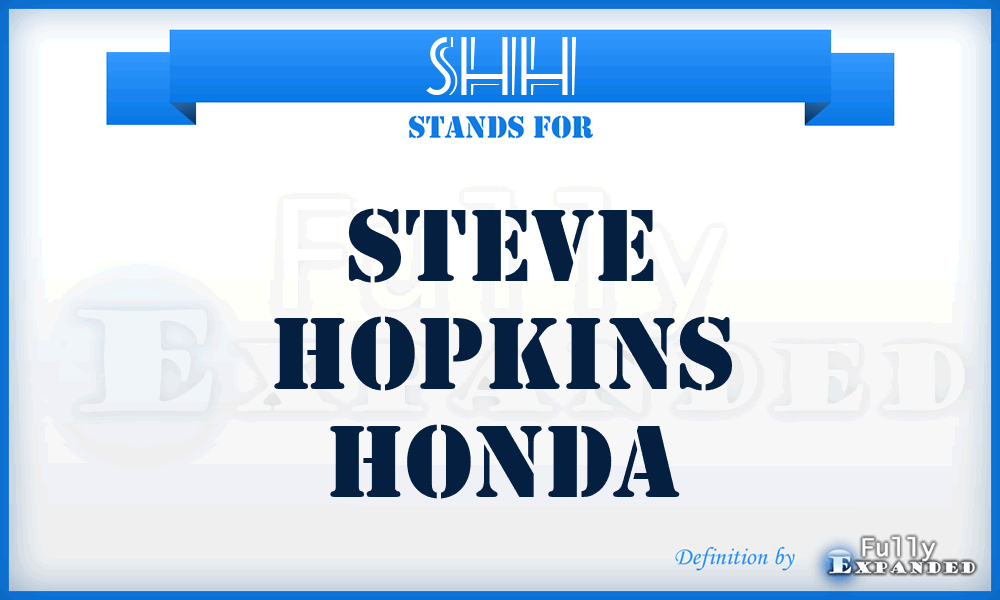 SHH - Steve Hopkins Honda