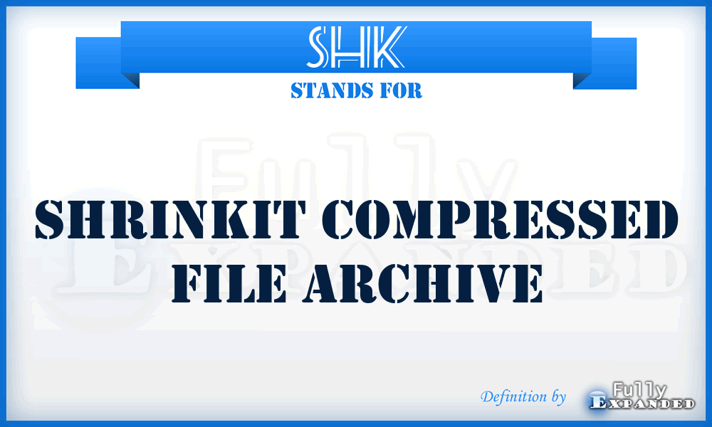 SHK - ShrinkIt Compressed file archive