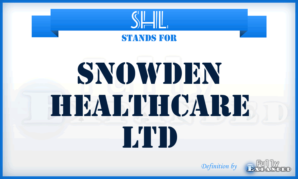 SHL - Snowden Healthcare Ltd