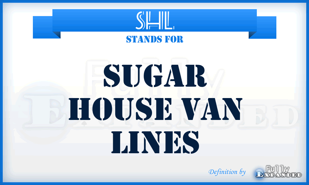 SHL - Sugar House van Lines