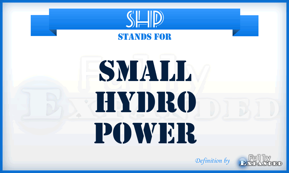 SHP - Small Hydro Power