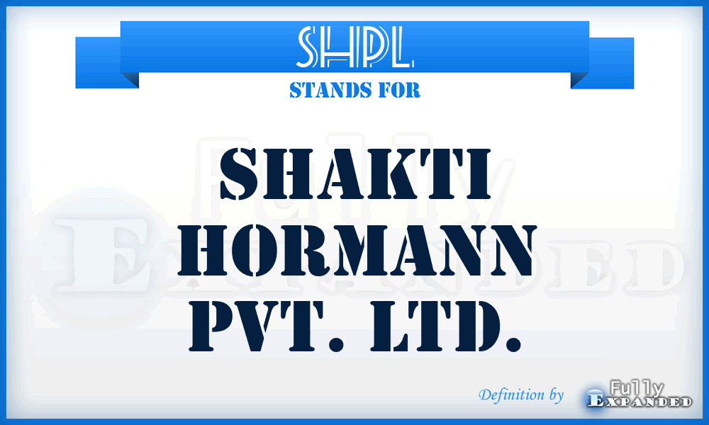 SHPL - Shakti Hormann Pvt. Ltd.