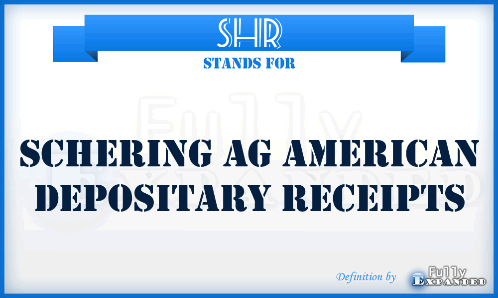 SHR - Schering AG American Depositary Receipts