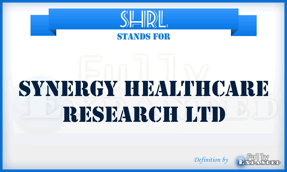 SHRL - Synergy Healthcare Research Ltd
