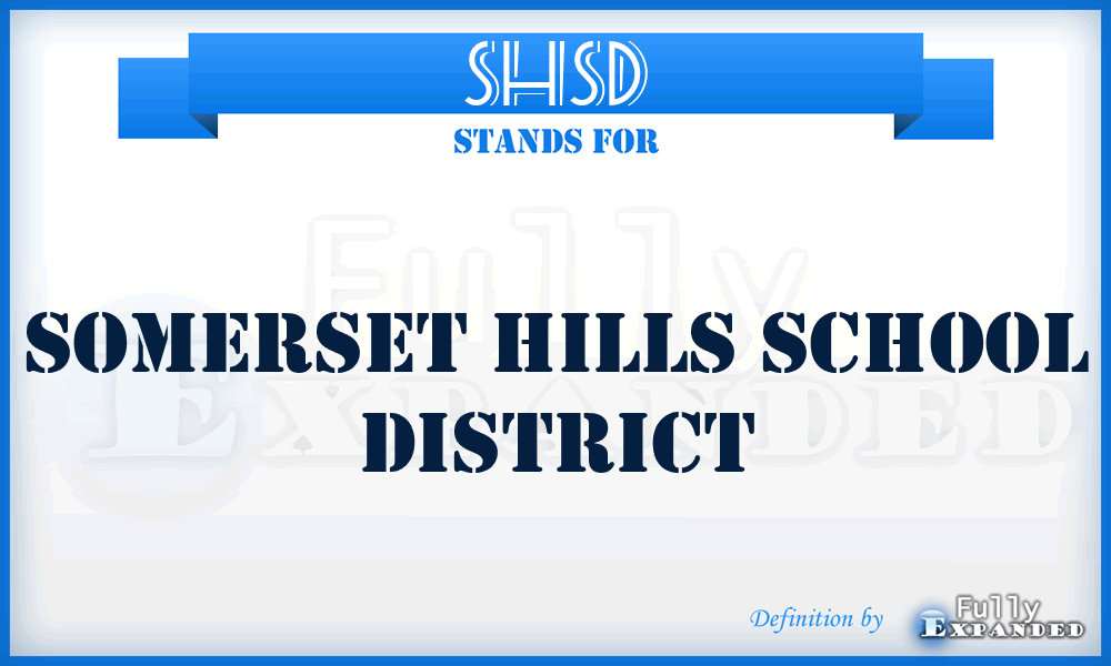 SHSD - Somerset Hills School District