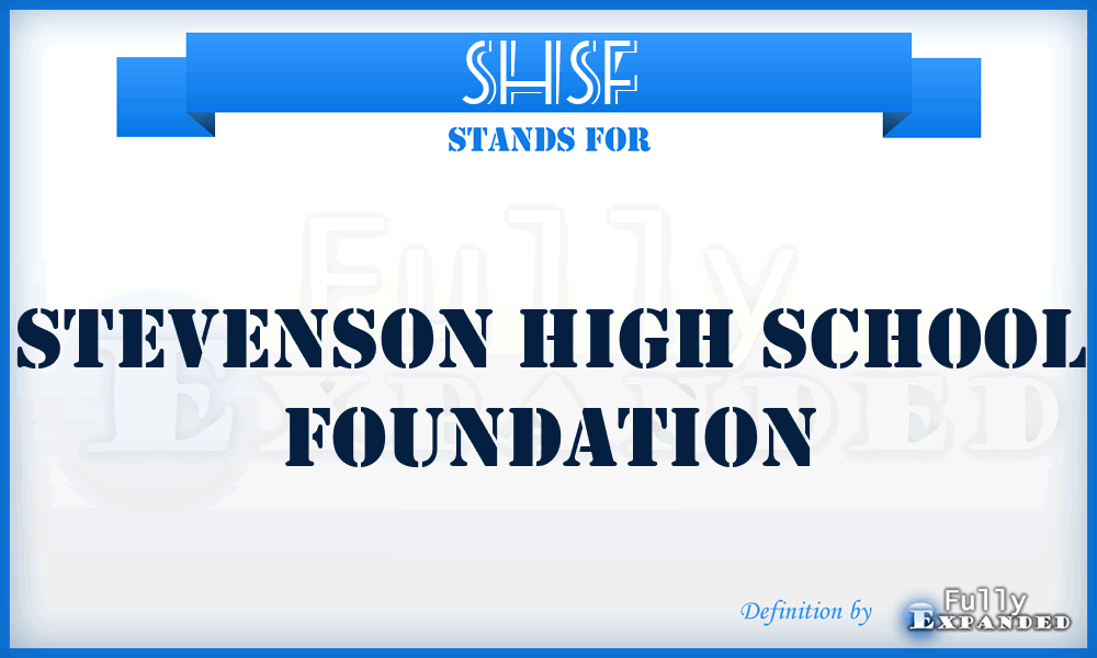 SHSF - Stevenson High School Foundation