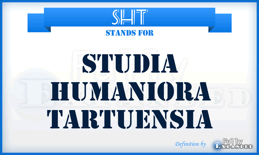 SHT - Studia Humaniora Tartuensia