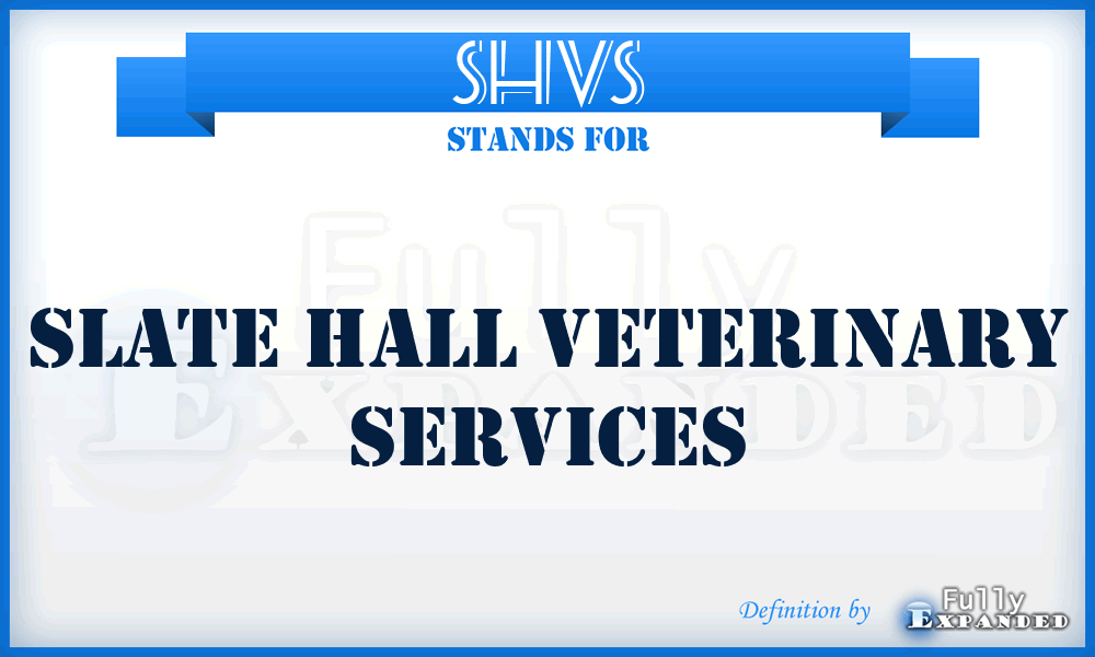 SHVS - Slate Hall Veterinary Services