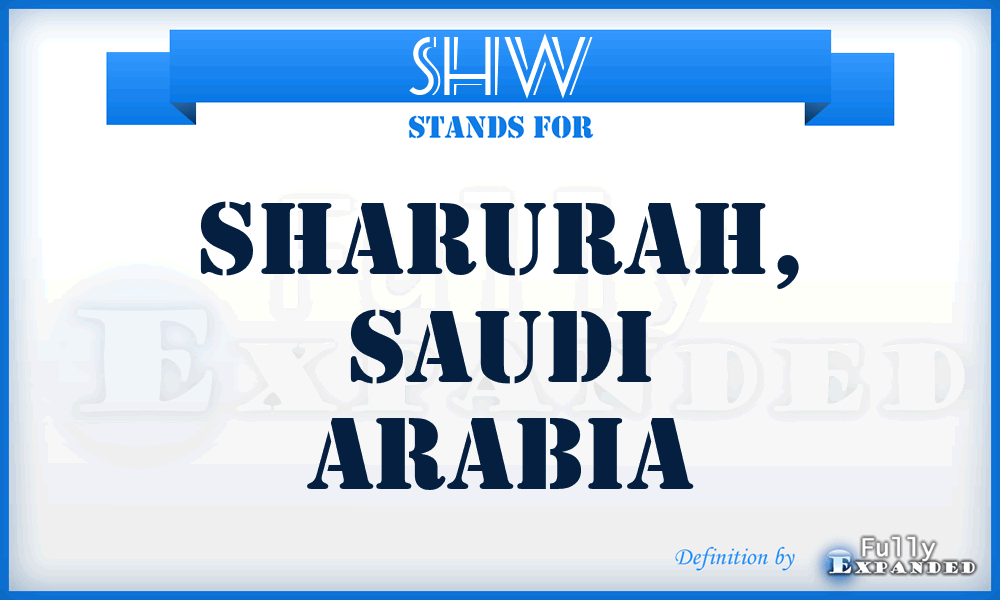SHW - Sharurah, Saudi Arabia