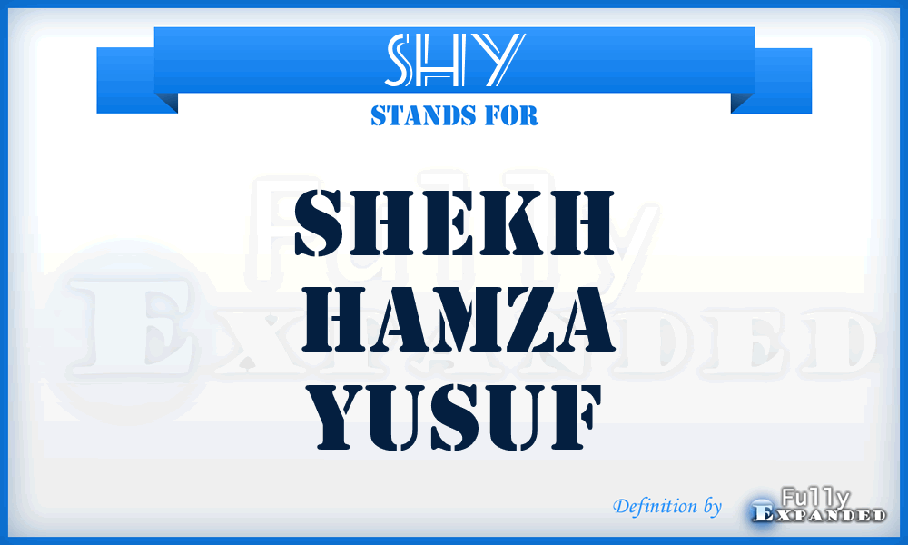 SHY - Shekh Hamza Yusuf