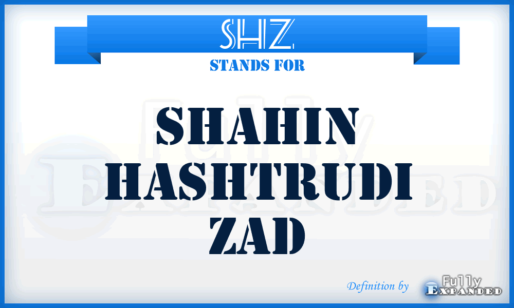 SHZ - Shahin Hashtrudi Zad