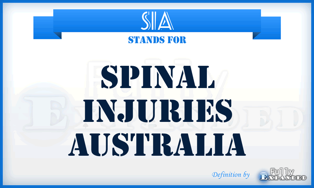 SIA - Spinal Injuries Australia