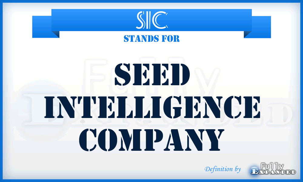 SIC - Seed Intelligence Company