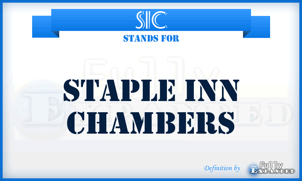 SIC - Staple Inn Chambers