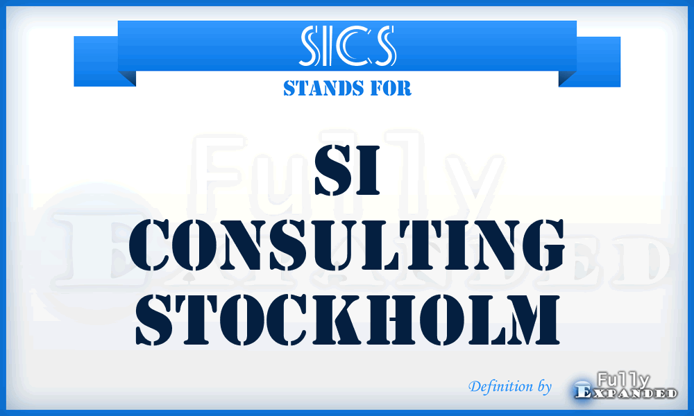 SICS - SI Consulting Stockholm