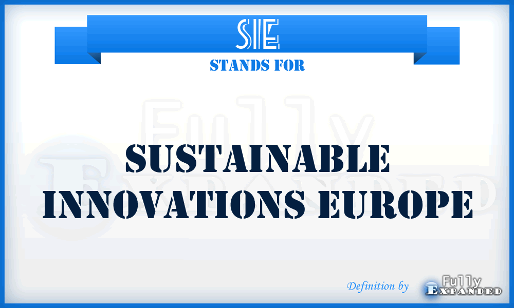 SIE - Sustainable Innovations Europe