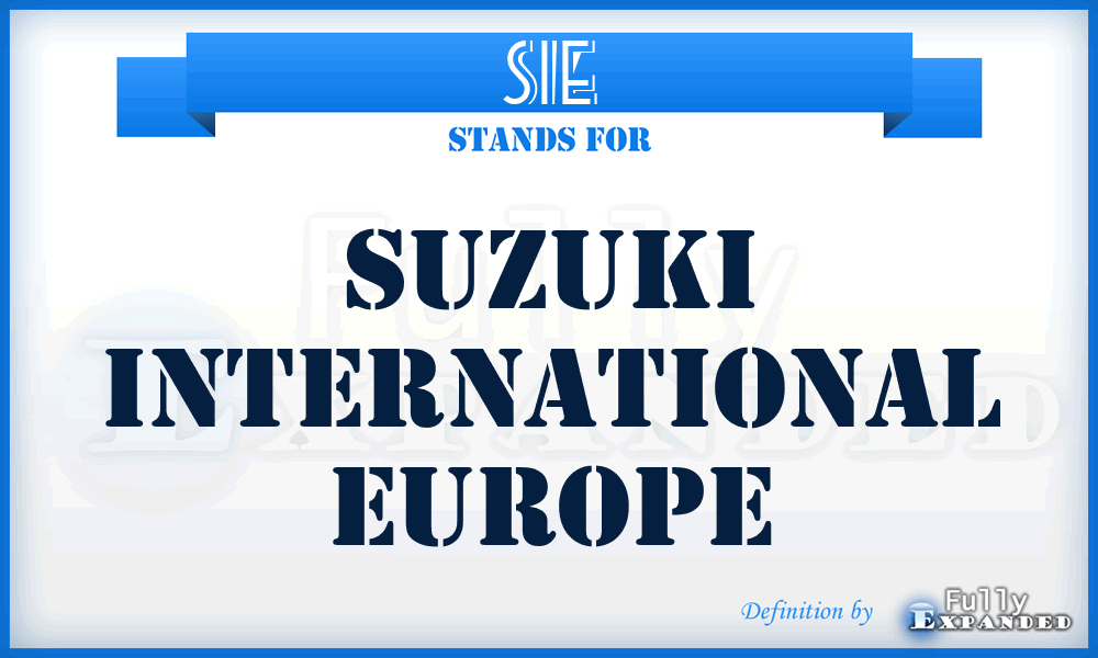 SIE - Suzuki International Europe