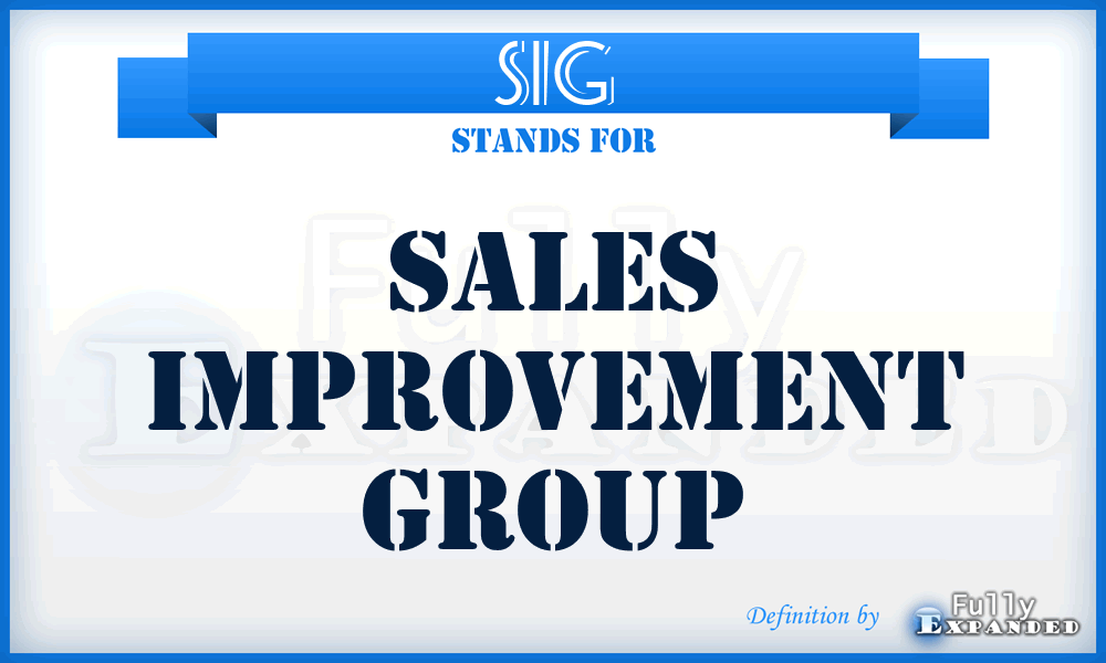 SIG - Sales Improvement Group