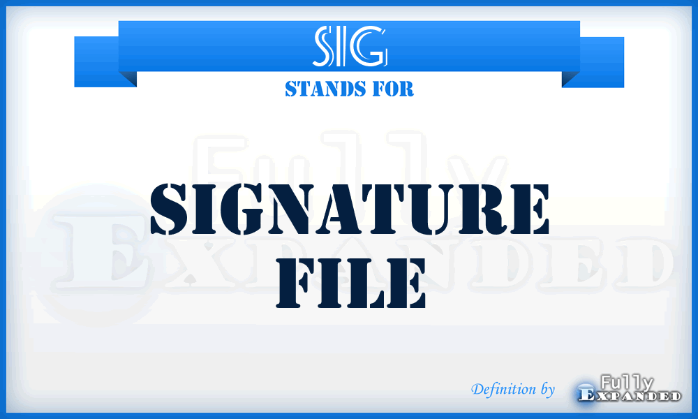 SIG - Signature file