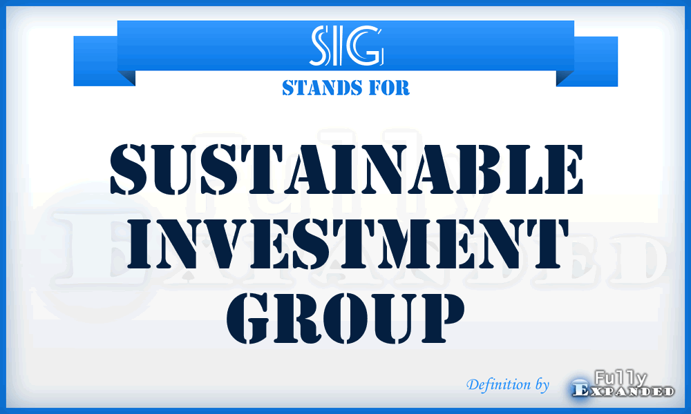 SIG - Sustainable Investment Group