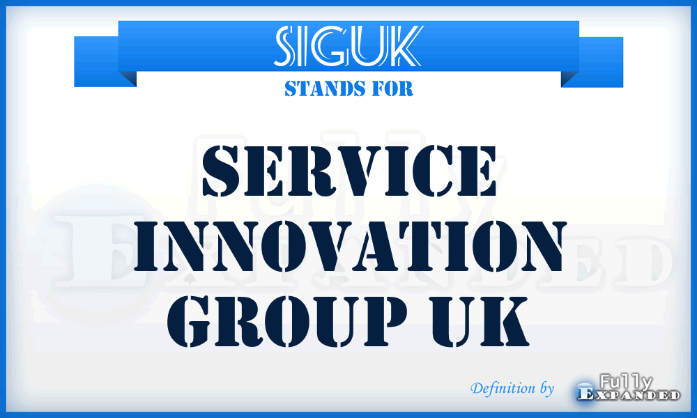 SIGUK - Service Innovation Group UK