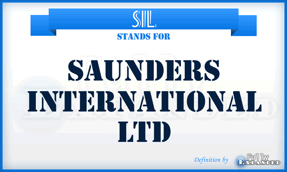 SIL - Saunders International Ltd