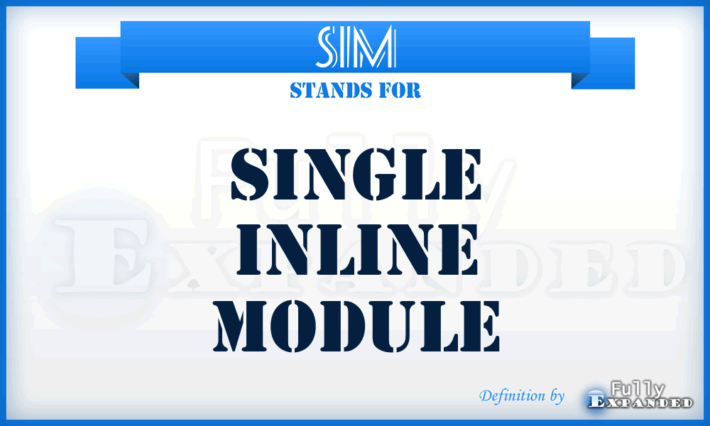 SIM - Single inline module