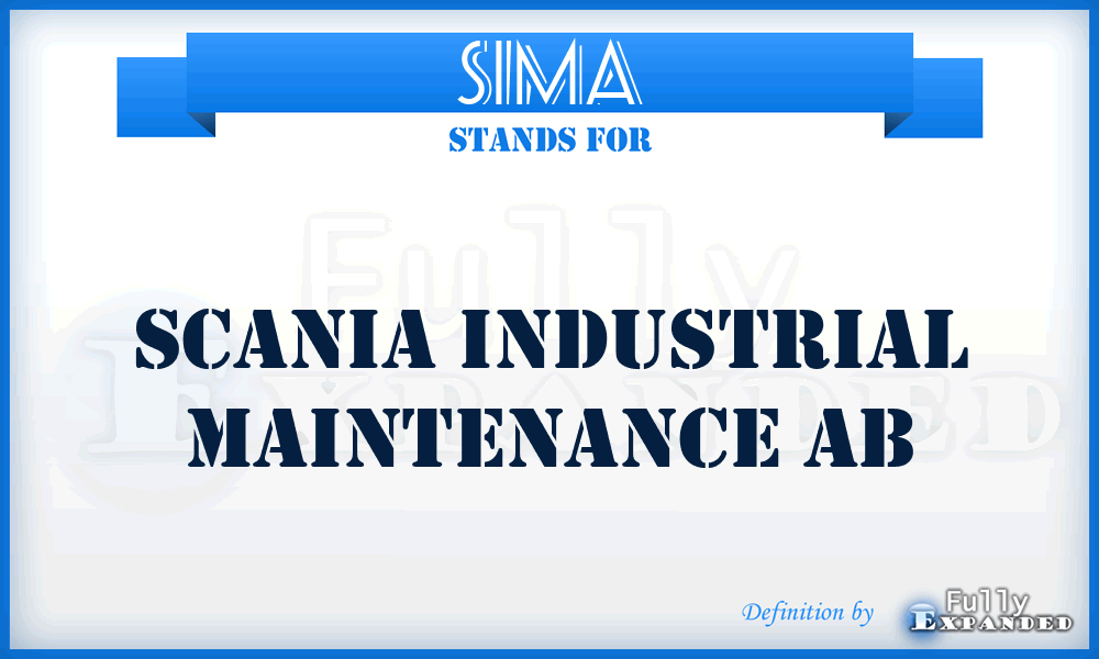 SIMA - Scania Industrial Maintenance Ab