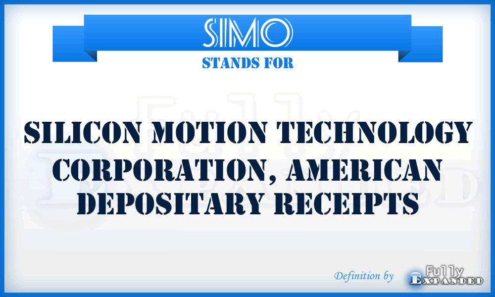 SIMO - Silicon Motion Technology Corporation, American Depositary Receipts