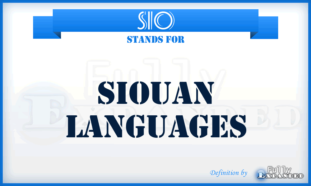 SIO - Siouan Languages