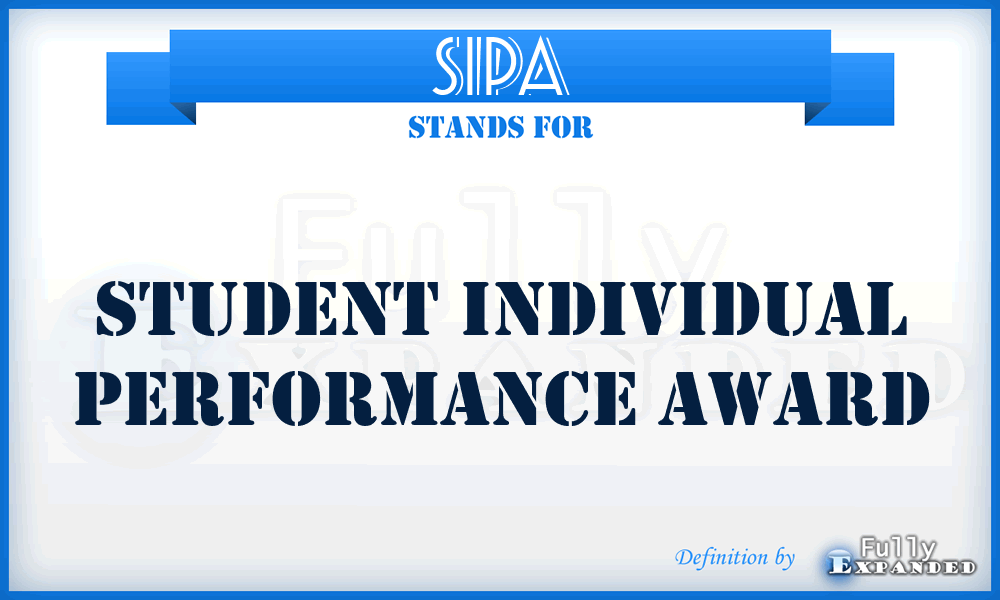 SIPA - Student Individual Performance Award