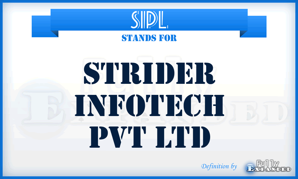 SIPL - Strider Infotech Pvt Ltd