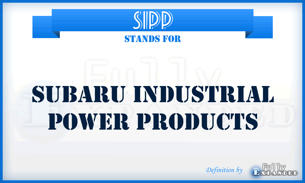 SIPP - Subaru Industrial Power Products