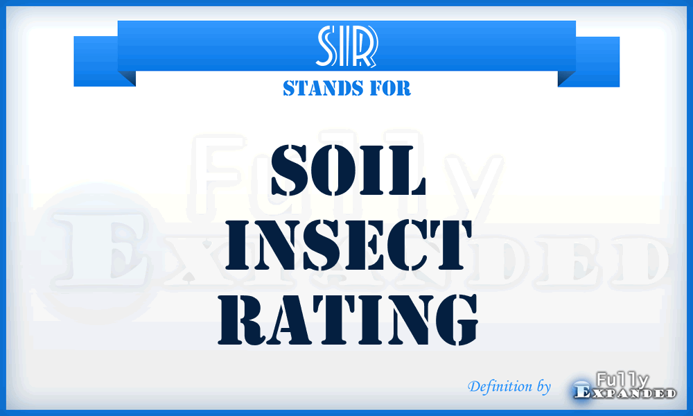 SIR - Soil Insect Rating