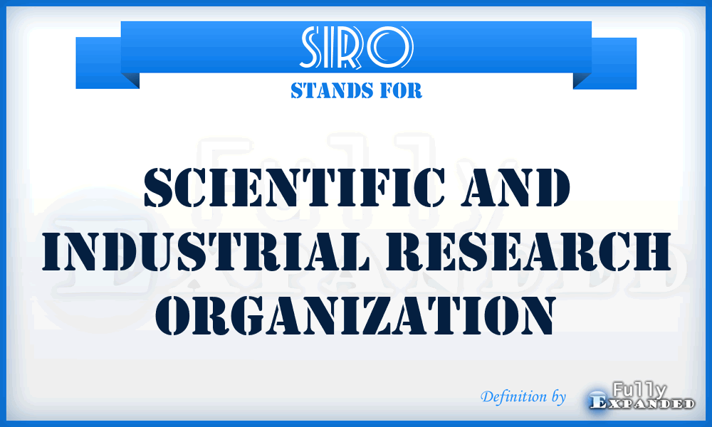 SIRO - Scientific and Industrial Research Organization