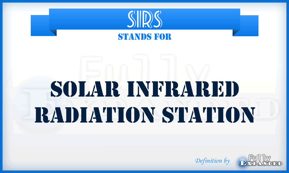 SIRS - Solar Infrared Radiation Station