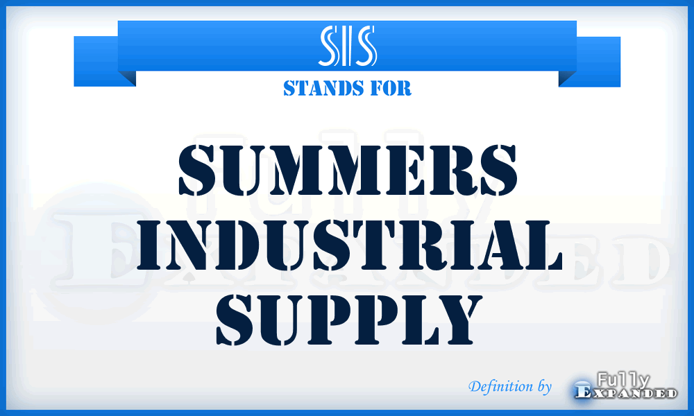 SIS - Summers Industrial Supply