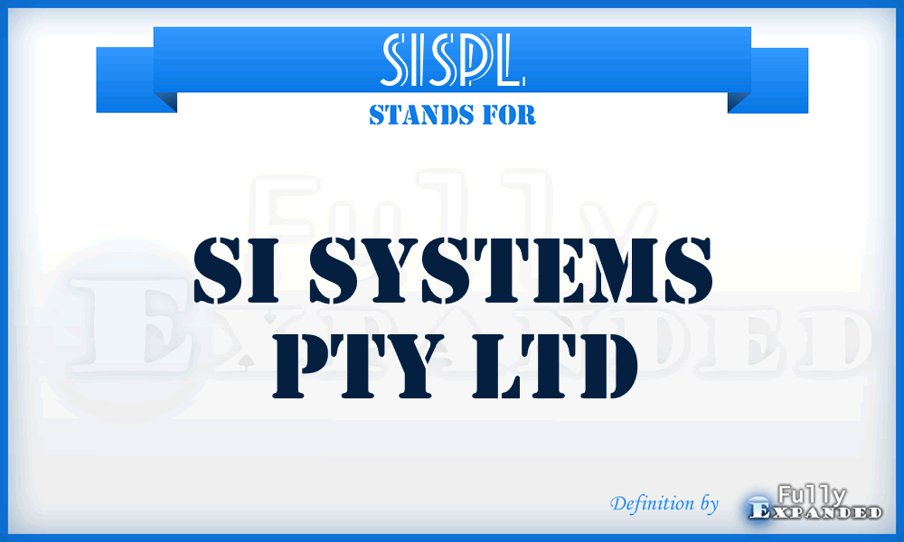 SISPL - SI Systems Pty Ltd