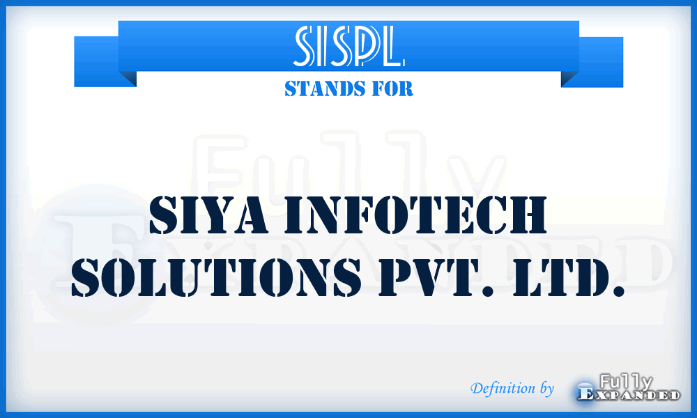 SISPL - Siya Infotech Solutions Pvt. Ltd.
