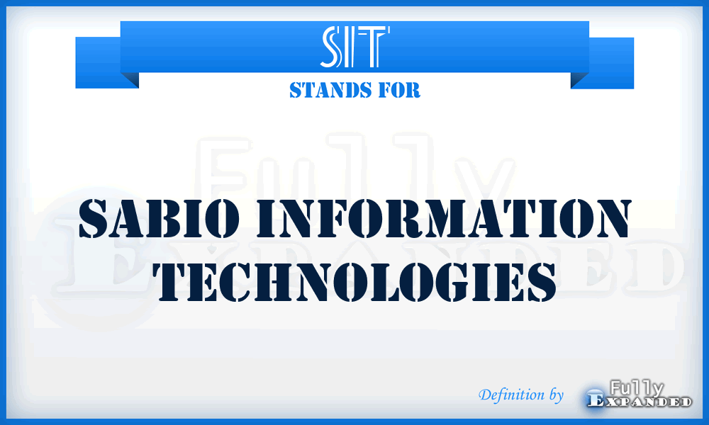 SIT - Sabio Information Technologies
