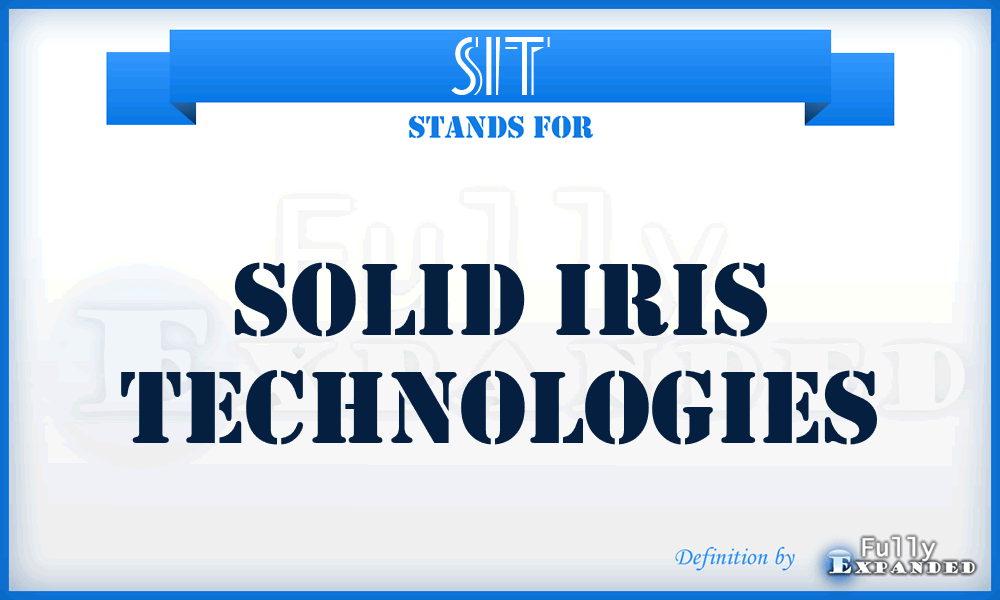 SIT - Solid Iris Technologies
