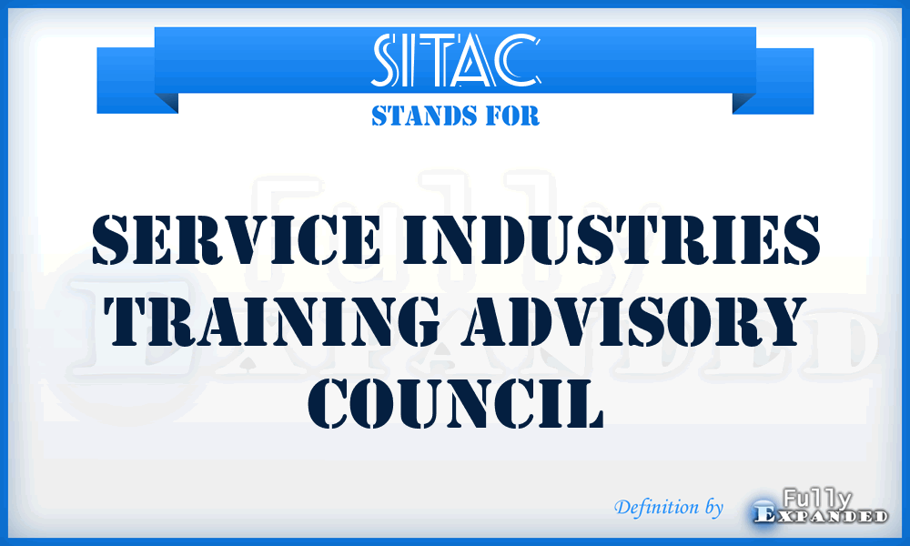 SITAC - Service Industries Training Advisory Council